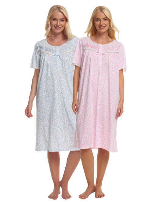Lavish Leaves Print Jersey Nightdress