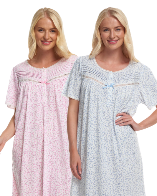 Lavish Leaves Print Jersey Nightdress