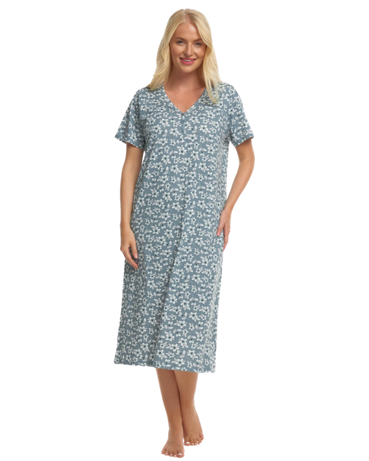 Sage Freesia 100% Cotton Plus Size Nightdress