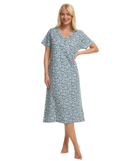 Sage Freesia 100% Cotton Plus Size Nightdress