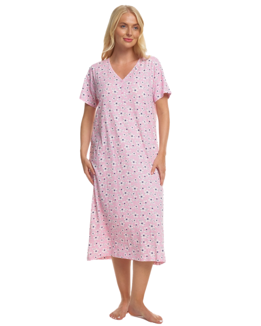 Raspberry Freesia 100% Cotton Plus Size Nightdress