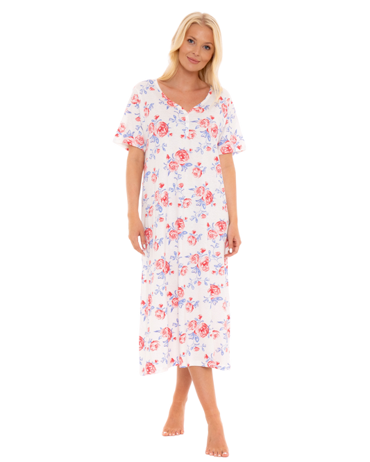 Pink Rose 100% Cotton Plus Size Nightdress
