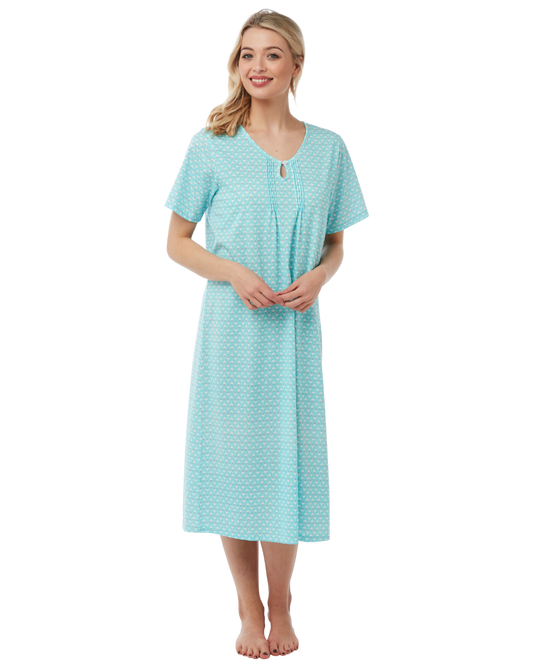 Heart Geo Print Jersey Nightdress