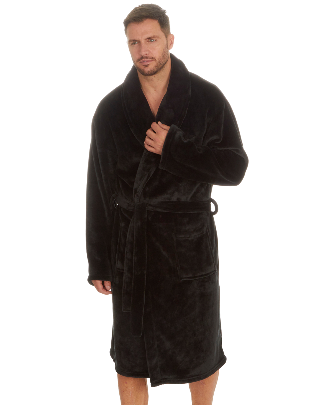 Mens Supersoft Fleece Tie Waist Robe
