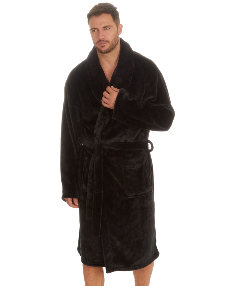 Mens Supersoft Fleece Tie Waist Robe
