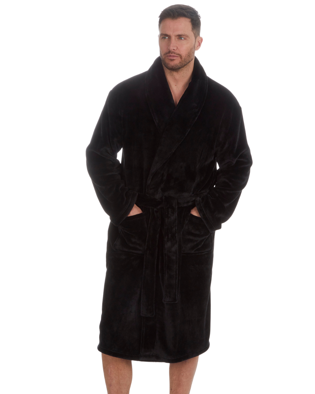 Mens Supersoft Fleece Tie Waist Robe