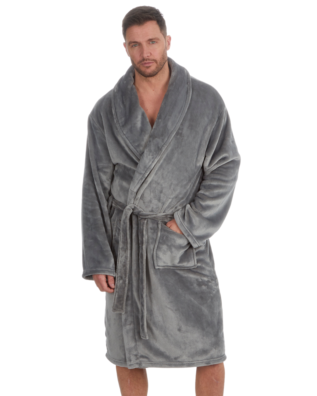 Mens Supersoft Fleece Tie Waist Robe