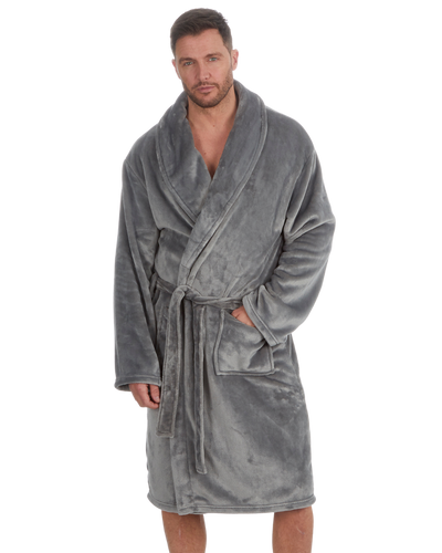 Mens Supersoft Fleece Tie Waist Robe