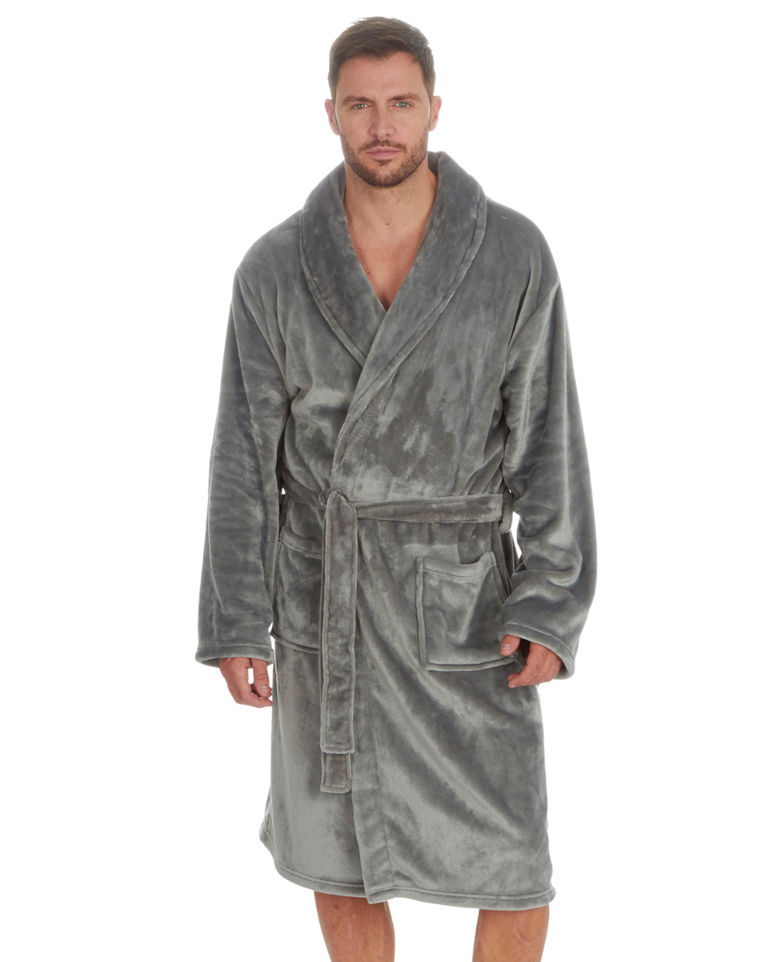 Mens Supersoft Fleece Tie Waist Robe