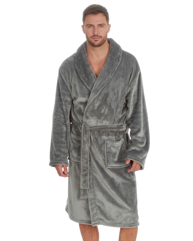 Mens Supersoft Fleece Tie Waist Robe