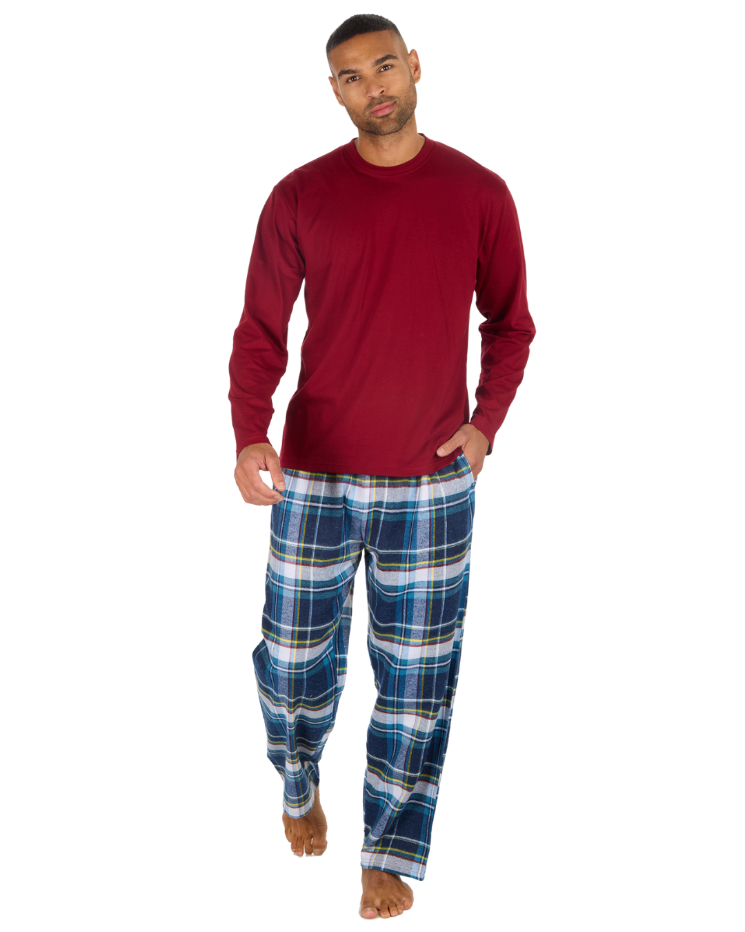 Mens Check Flannel & Jersey Pyjamas