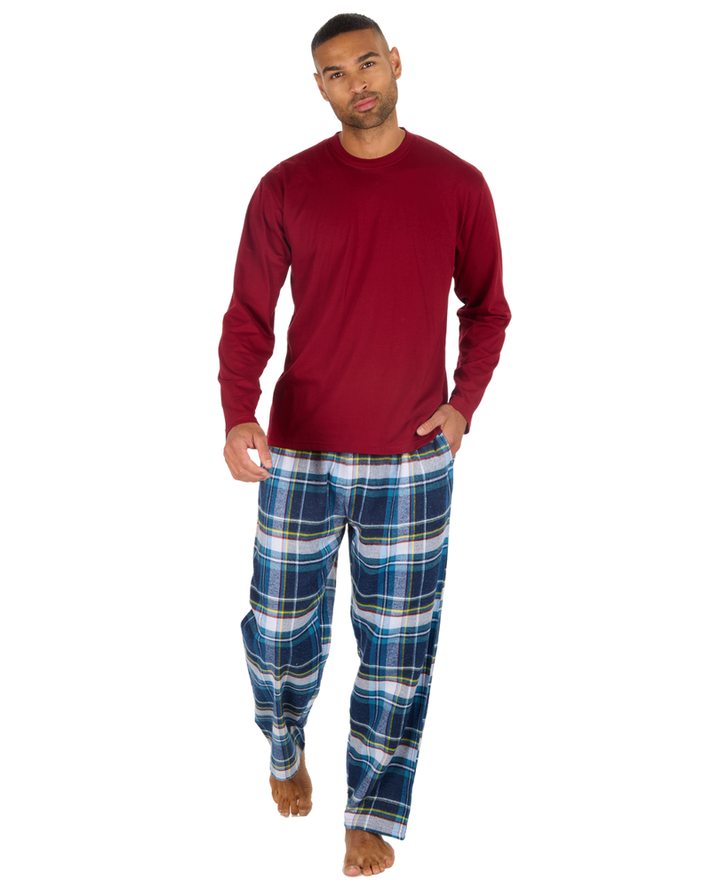 Mens Check Flannel & Jersey Pyjamas
