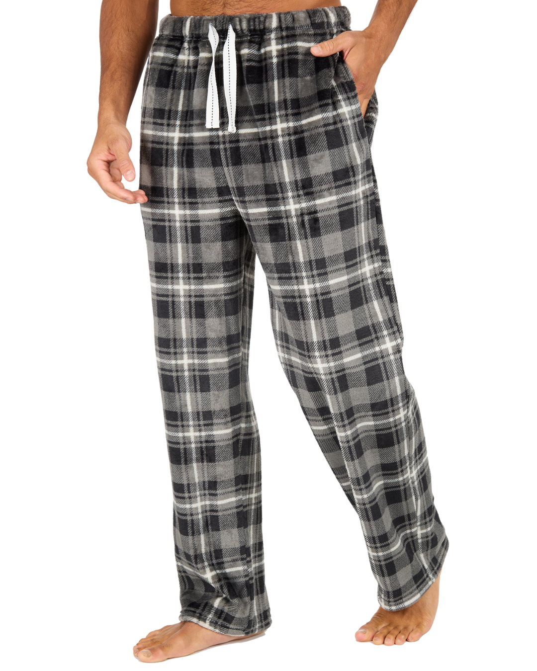 Mens Supersoft Check Fleece Trousers
