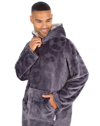 Mens Supersoft Fleece Football Hoodie Onesize