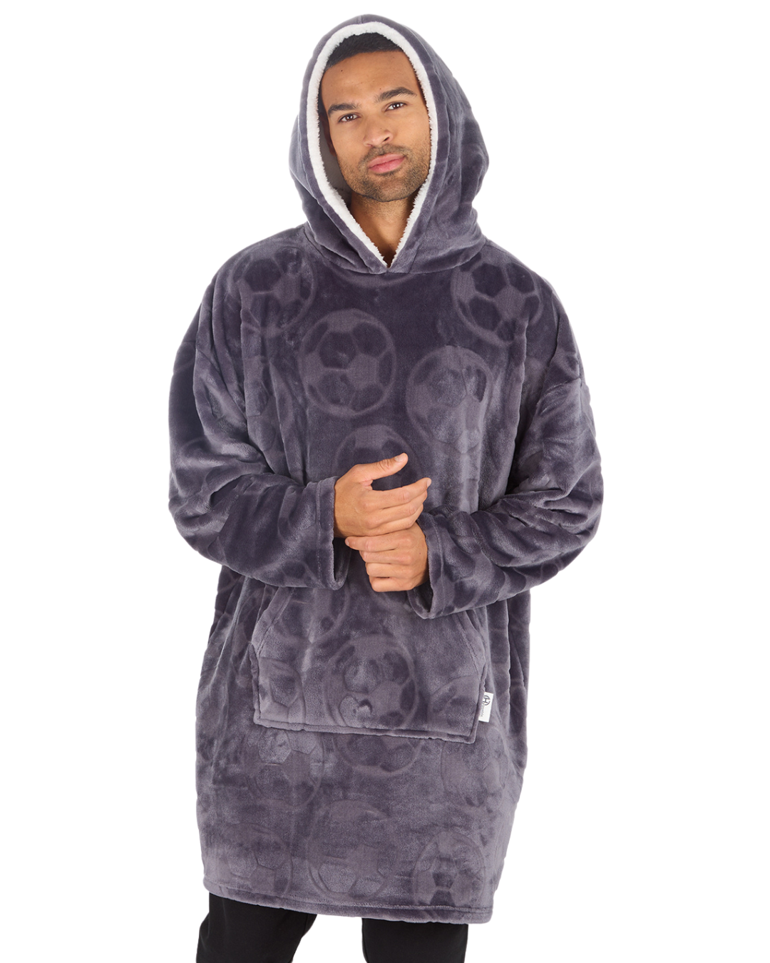 Mens Supersoft Fleece Football Hoodie Onesize