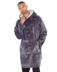 Mens Supersoft Fleece Football Hoodie Onesize