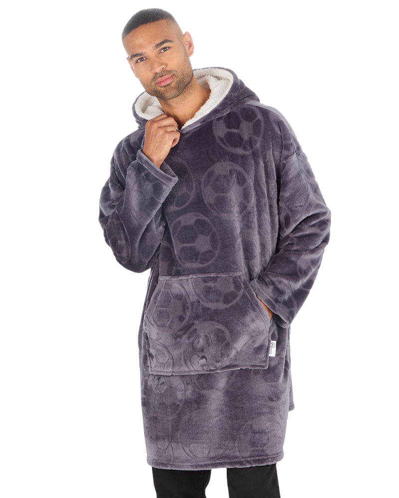 Mens Supersoft Fleece Football Hoodie Onesize