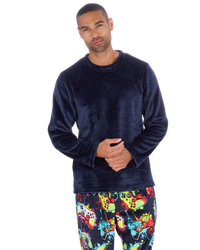 Mens Supersoft Gamer Print  Long Sleeve Fleece Trouser Pyjamas