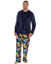Mens Supersoft Gamer Print  Long Sleeve Fleece Trouser Pyjamas
