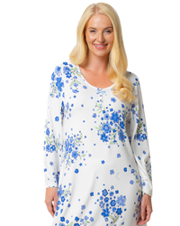 Luxury Soft Touch Jersey Long Sleeve Floral Nightdress