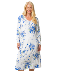 Luxury Soft Touch Jersey Long Sleeve Floral Nightdress
