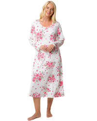 Luxury Soft Touch Jersey Long Sleeve Floral Nightdress