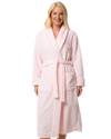 Women's Luxury Soft Embossed Shawl Collar Tie Waist Long Dressing Gown with Front Pockets