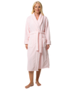 Women's Luxury Soft Embossed Shawl Collar Tie Waist Long Dressing Gown with Front Pockets