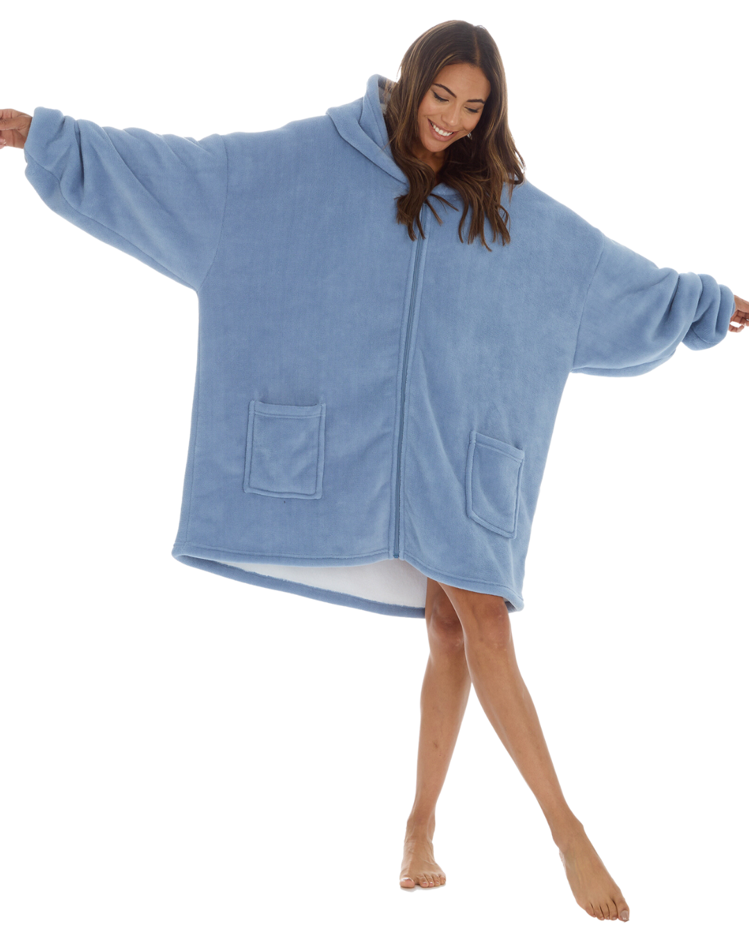 Fleece Oversized Lounger Zip Hoodie – Suzy & Me Collection