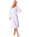 Ditsy Floral Print 100% Cotton Jersey Long Sleeve Nightshirt