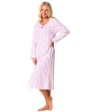 Ditsy Floral Print 100% Cotton Jersey Long Sleeve Nightshirt