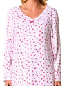 Ditsy Floral Print 100% Cotton Jersey Long Sleeve Nightshirt