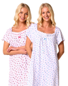 Ditsy Floral Print 100% Cotton Jersey Short Sleeve Nightdress