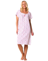 Ditsy Floral Print 100% Cotton Jersey Short Sleeve Nightdress