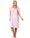 Ditsy Floral Print 100% Cotton Jersey Short Sleeve Nightdress