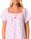 Ditsy Floral Print 100% Cotton Jersey Short Sleeve Nightdress