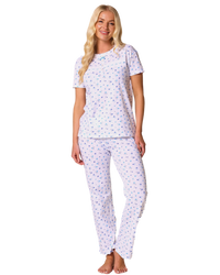 Ditsy Floral Print 100% Cotton Jersey Short Sleeve Pyjama