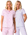 Ditsy Floral Print 100% Cotton Jersey Short Sleeve Pyjama