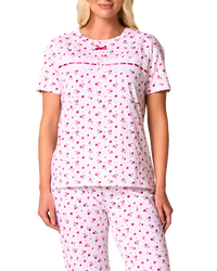 Ditsy Floral Print 100% Cotton Jersey Short Sleeve Pyjama