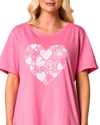 Women's 100% Cotton Pack of 2 Pink Heart Nightshirts
