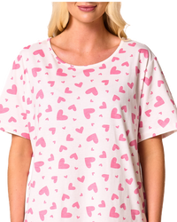 Women's 100% Cotton Pack of 2 Pink Heart Nightshirts