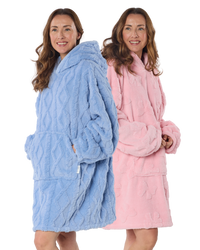 Pink Bow Fleece Oversized Lounger Hoodie