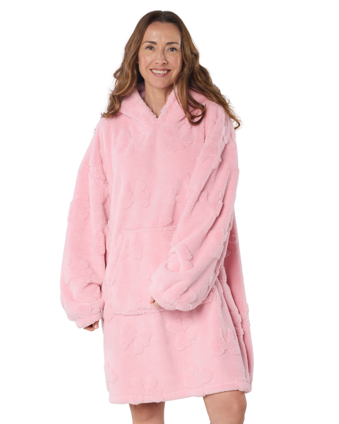 Pink Bow Fleece Oversized Lounger Hoodie