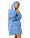 Blue Cableknit Fleece Oversized Lounger Hoodie