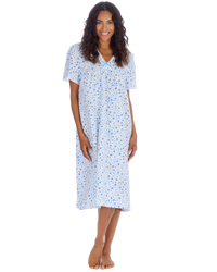 Ladies Supersoft Short Sleeve, V Neck, Open Back Nightie