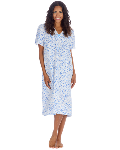 Ladies Supersoft Short Sleeve, V Neck, Open Back Nightie