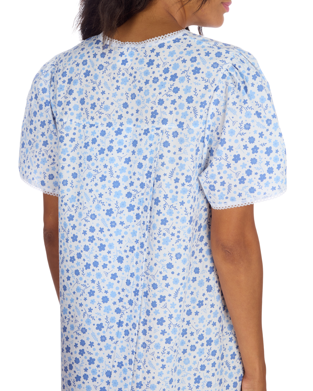 Ladies Supersoft Short Sleeve, V Neck, Open Back Nightie