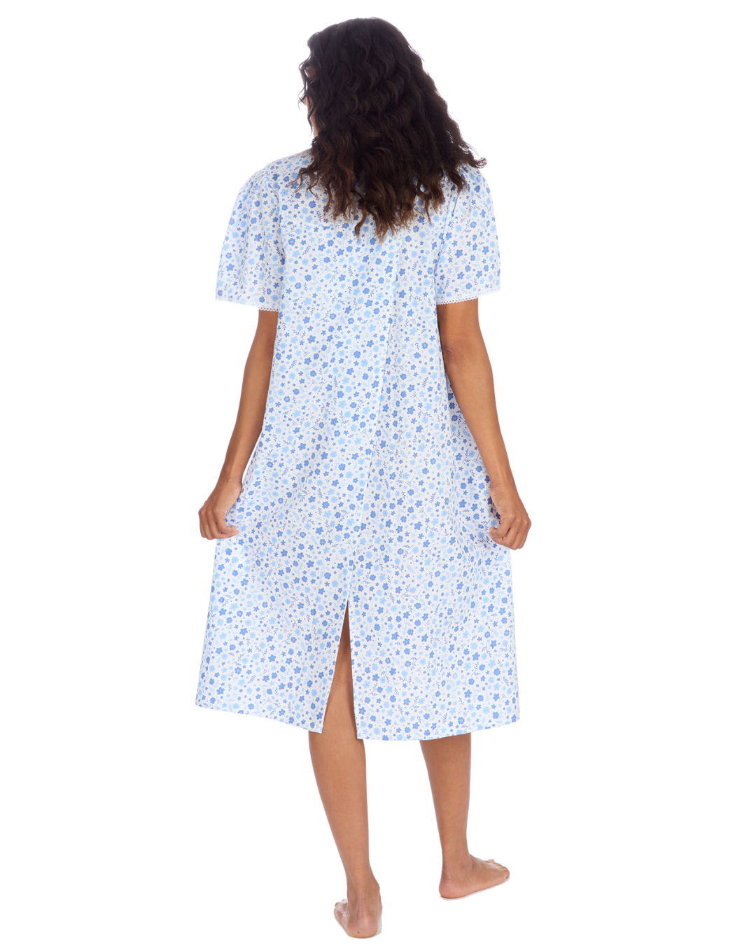 Ladies Supersoft Short Sleeve, V Neck, Open Back Nightie