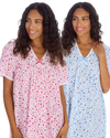 Ladies Supersoft Short Sleeve, V Neck, Open Back Nightie