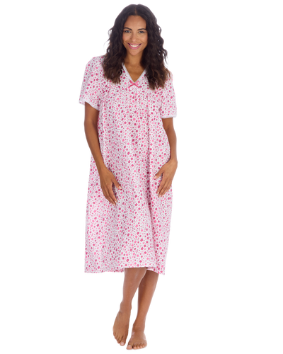 Ladies Supersoft Short Sleeve, V Neck, Open Back Nightie